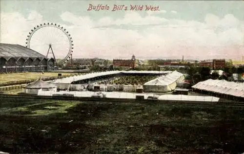 Ak Buffalo Bill's Wild West Show, Cowboys, Riesenrad