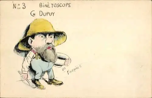 Künstler Ak Norwins, Binetoscope No. 3, Ch. Dupuy, Karikatur