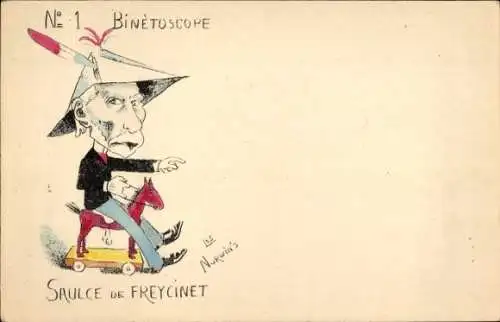 Künstler Ak Norwins, Binetoscope No. 1, Saulce de Freycinet, Karikatur