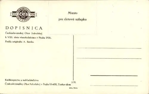 Künstler Ak Benku, Praha Prag, Turnfest 1926, Sokol