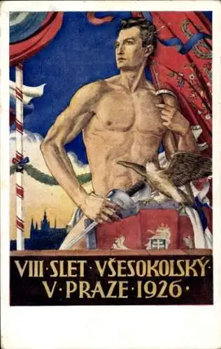 Künstler Ak Praha Prag, VIII. Slet Vsesokolsky 1926, Turnfest