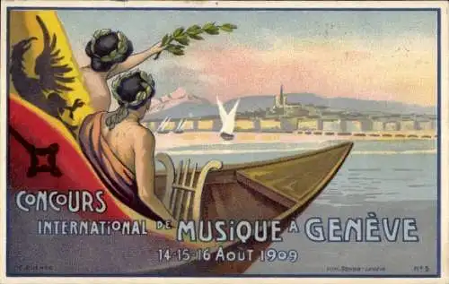 Ak Genève Genf Stadt, Concours International de Musique 1909