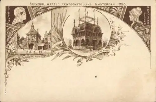 Lithographie Amsterdam Nordholland Niederlande, Weltausstellung 1895