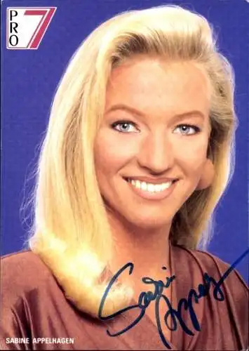 Ak Schauspielerin Sabine Appelhagen, Portrait, Autogramm