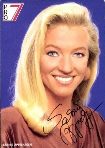 Ak Schauspielerin Sabine Appelhagen, Portrait, Autogramm