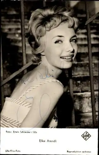 Ak Schauspielerin Elke Arendt, Portrait, Ufa Film, Rübezahl, Autogramm