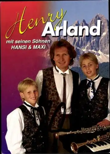 Ak Sänger Henry Arland und Hansa und Maxi, Musikgruppe, Autogramme