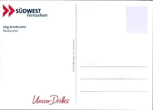 Ak Moderator Jörg Armbruster, Portrait, Autogramm