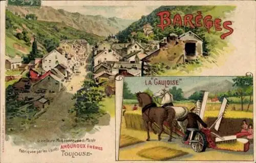 Litho Toulouse Haute Garonne, Reklame, Amouroux Freres Einrichtungen, Bareges, La Gauloise