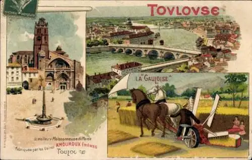 Litho Toulouse Haute Garonne, Reklame, Amouroux Freres Einrichtungen, La Gauloise