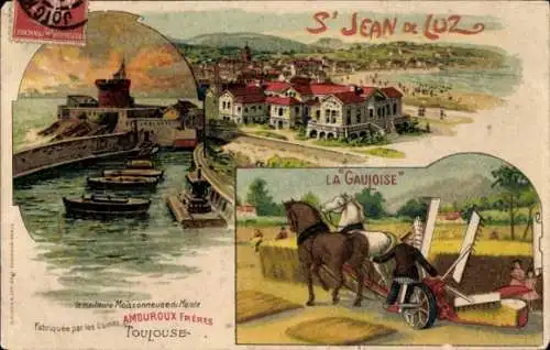 Litho Toulouse Haute Garonne, Reklame, Amouroux Freres Einrichtungen, Gauloise, Saint Jean de Luz