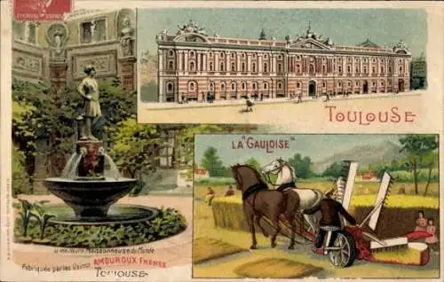 Litho Toulouse Haute Garonne, Reklame, Amouroux Freres Einrichtungen, Gauloise