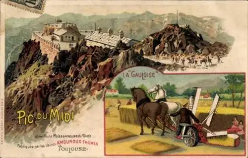 Litho Toulouse Haute Garonne, Reklame, Amouroux Freres Einrichtungen, Gauloise, Pic du Midi