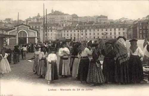 Ak Lisboa Lissabon Portugal, Markt, Händler