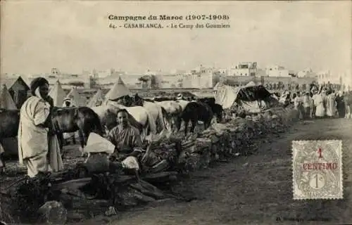 Ak Casablanca Marokko, Camp des Goumiers, Marokko-Feldzug 1907-1908