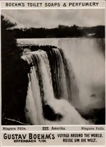 Foto New York USA, Niagara Fälle, Reklame Boehm's Toilet Soaps