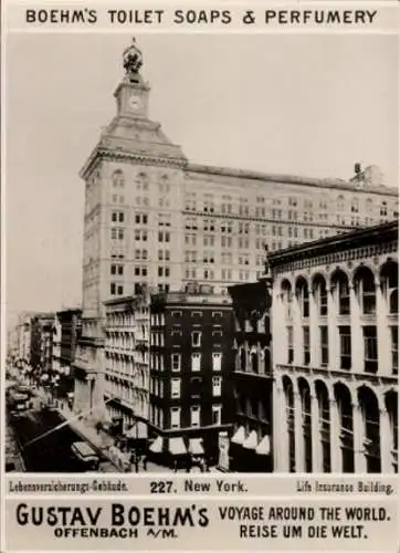 Foto New York USA, Lebensversicherungs-Gebäude, Reklame Boehm's Toilet Soaps