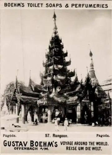 Foto Rangoon Myanmar, Pagode, Reklame Boehm's Toilet Soaps