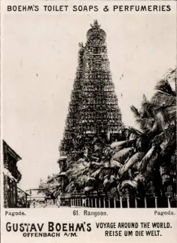 Foto Rangoon Myanmar, Pagode, Reklame Boehm's Toilet Soaps