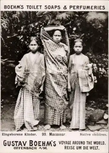 Foto Makassar Indonesien, Eingeborene Kinder, Reklame Boehm's Toilet Soaps