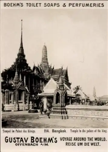 Foto Bangkok Thailand, Tempel im Palast des Königs, Reklame Boehm's Toilet Soaps