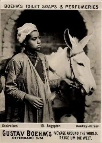 Foto Ägypten, Eselreiter, Reklame Boehm's Toilet Soaps