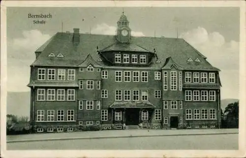 Ak Lauter Bernsbach im Erzgebirge Sachsen, Schule