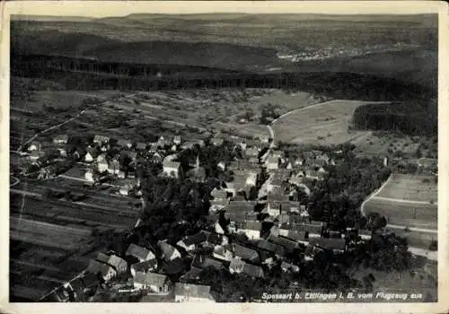 Ak Spessart Ettlingen in Baden, Luftaufnahme