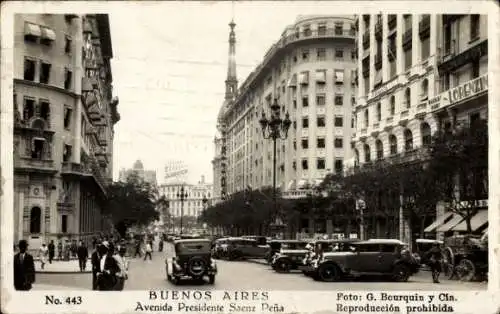 Ak Buenos Aires, Argentinien, Avenida Presidente Saenz Pena