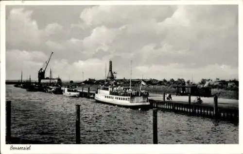 Ak Bensersiel Esens in Ostfriesland, Blick zum Anleger