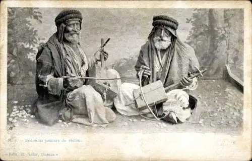 Ak Portrait von zwei arabischen Musikern, Geigenspieler