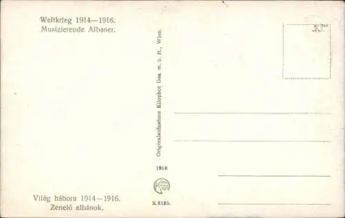 Ak Weltkrieg 1914-1916, Musizierende Albaner