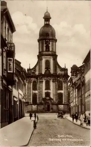 Ak Suhl in Thüringen, Steinweg, Kreuzkirche