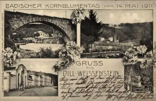 Ak Dill Weißenstein Dillweißenstein Pforzheim im Schwarzwald, Badischer Kornblumentag 1911