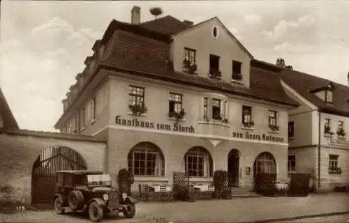 Ak Schlüsselfeld in Oberfranken, Gasthaus zum Storch, Automobil