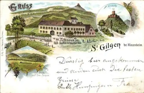 Litho Saint-Gilles Sankt Gilgen Wintzenheim Winzenheim Elsass Haut Rhin, Pflixburg, Drei Ähren