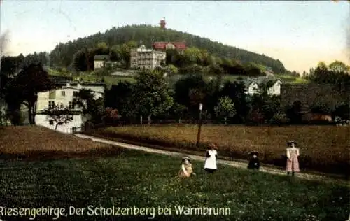 Ak Cieplice Śląskie Zdrój Bad Warmbrunn Riesengebirge Schlesien, Scholzenberg