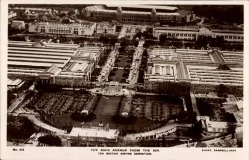 Ak London, The Main Avenue from the Air, British Empire Exhibition 1924