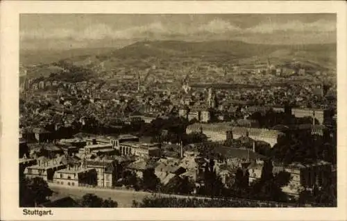 Ak Stuttgart in Württemberg, Panoramablick auf die Stadt