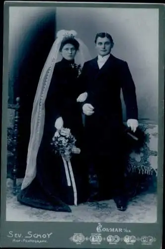 Foto Colmar Kolmar Elsass Haut Rhin, Hochzeit, Brautpaar, Portrait