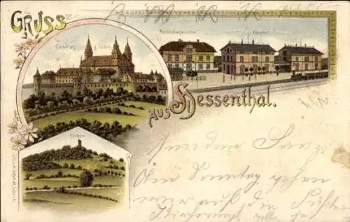 Litho Hessenthal Hessental Schwäbisch Hall in Württemberg, Comburg, Bahnhof