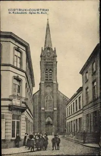 Ak Kortrijk Courtrai Westflandern, St. Rochus Kirche