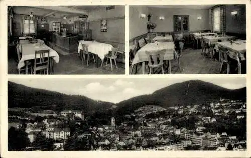 Ak Baden Baden am Schwarzwald, Gasthaus zum Weinberg, Gesamtansicht, Innenansicht, Gastraum