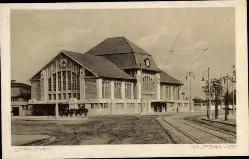 Ak Darmstadt in Hessen, Hauptbahnhof