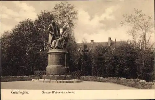 Ak Göttingen in Niedersachsen, Gauss-Weber-Denkmal