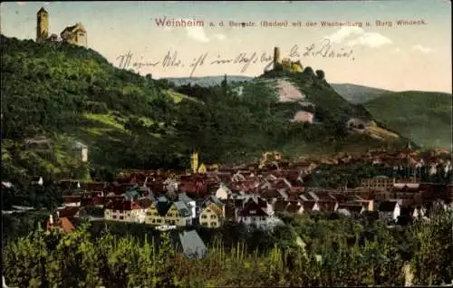 Ak Weinheim an der Bergstraße Baden, Wachenburg, Burg Windeck