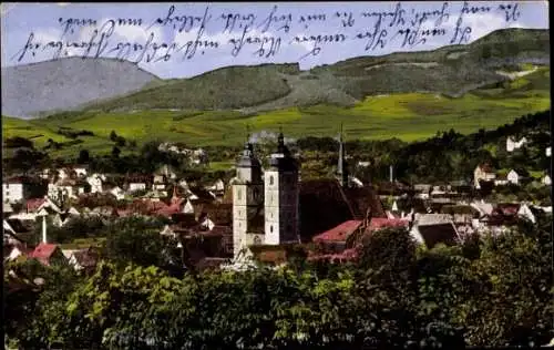 Ak Schmalkalden, Blick zum Ort, Kirche, Berge