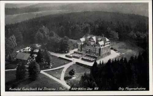 Ak Ilmenau Thüringen, Blick auf Kurhotel Gabelbach J. Voigt, Fliegeraufnahme