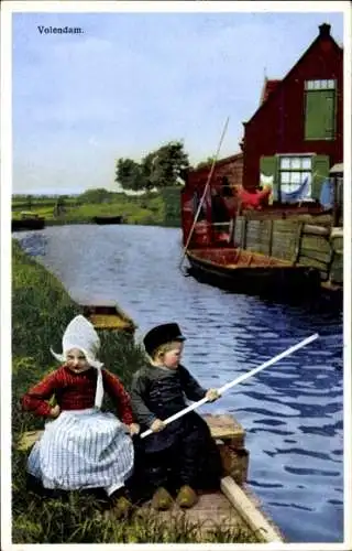 Ak Volendam Niederlande, Kinder, Volkstracht, Photochromie, Nenke und Ostermaier 291 4476