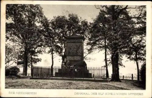 Ak Wesel am Niederrhein, Denkmal der Elf Schillschen Offiziere